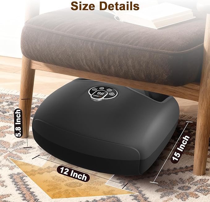 Foot Massager with Heat & Compression for Neuropathy and Tired Feet | Removable liners for easy cleaning, Thoughtful Gift for Family, Friends & Loved Ones