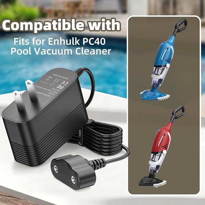 9.4V Charger for Enhulk Pool Vacuum Compatible with Enhulk PC40 Pool Vacuum Cleaner Charger