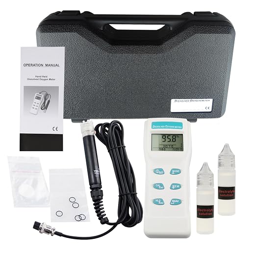 Dissolved Oxygen Meter Data Logger DO Meter with Electrode Portable Digital DO & Temperature Tester with 99 Groups Recording, Dissolved Oxygen Meter Analyzer for Aquarium/Hydroponics/Ponds/Water/Home