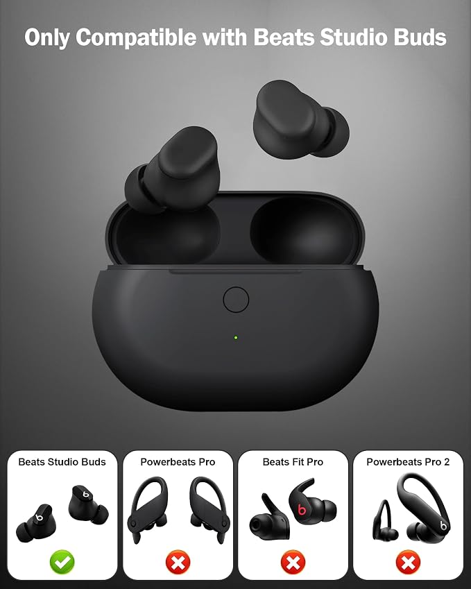 Charging Case Replacement for Beats Studio Buds - Earbuds Charger Case with Bluetooth Pairing Sync Button, 660mAh Battery (Earbuds Not Included)