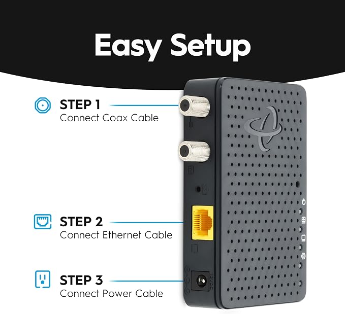 Hitron MoCA 2.5 Adapter - Single Unit - Requires 2ND Adapter to Work| Requires Connected Coax Network | Up to 1 Gbps Ethernet Over Existing Coax | Ideal for Cable Internet Homes