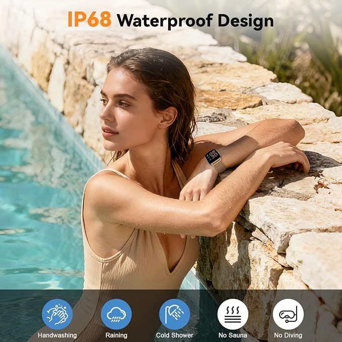 Smart Watch for Women Android/iPhone: Fitness Tracker Smart Watches Rose Gold IP68 Waterproof Bluetooth Calls Answer&Make 1.85" Smartwatch Activity Pedometer Heart Rate SpO2 Monitor 120+ Sports Model