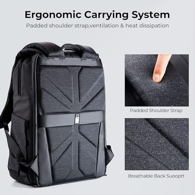 K&F CONCEPT Camera Backpack, Camera Bags for Photographers Dslr Cameras Compatible for Canon Nikon Sony DJI Mavic Drone, 20L Large Capacity Bag Cover 15.6 Inch Laptop Camera Cases with Raincover