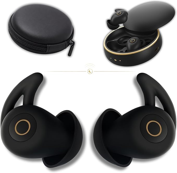 Sleep Earbuds Ultra-Thin Invisible Headphones for Side Sleepers, 8-Hour Battery(24h w/Case) No Buttons, No Lights, No Alerts, Noise Blocking, Bluetooth, Gift for Him & Her, Mom & Dad - 2nd Gen