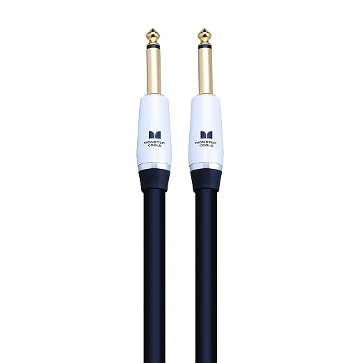 Monster Prolink Studio Pro 2000 1/4 Inch TS to 1/4 Inch TS Speaker Cable, 12 Foot, Male to Male Audio Cable for Amplifier, Guitar, Instrument, and Speaker Connections