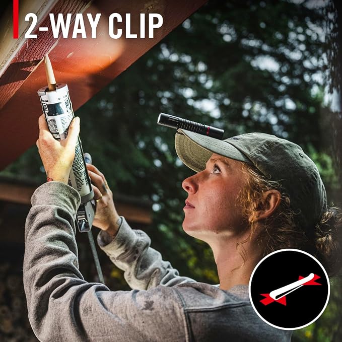 Coast XT30R 1000 Lumen Rechargeable LED Pocket Flashlight, 5 Light Modes with 2-Way Clip and Bite Caps Included