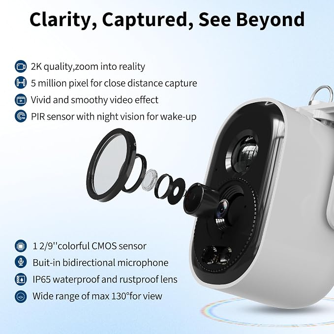 GarveeLife Smart Bird Feeder with 2K Camera & AI Recognition - Solar Powered, 2l Capacity, Night Vision, App Alerts, Auto Capture Photos/Videos for Bird Watching (Blue)