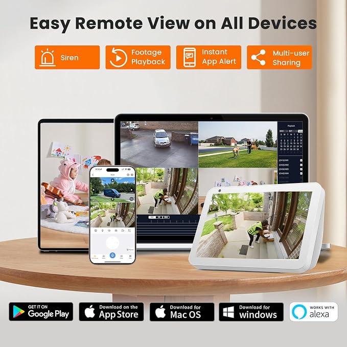 10CH 4K NVR with Built-in WiFi 6 Router - H.265 Compression, Works with/Without Internet, Standalone DVR for Home Security Cameras