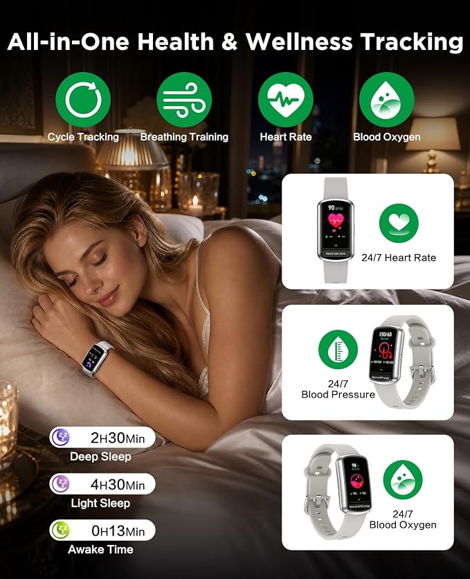 SOUYIE Smart Watch Fitness Trackers for Women Men, 1.47″ HD Curved Screen, 24/7 Heart Rate/SpO2/ Blood Pressure Monitor, Sleep Tracker, 110+ Sports Modes, Waterproof Activity Tracker for Android iOS