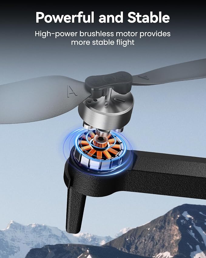 SIMREX GPS Drone with 4K Camera for Adults , Brushless Motor Drones for Beginners ,5G WiFi FPV Foldable, Auto Return , Optical Flow & Altitude Hold,Gesture Control,Follow Me, Waypoint Flight, Toys Gifts for Kid Teen Boys(Black）