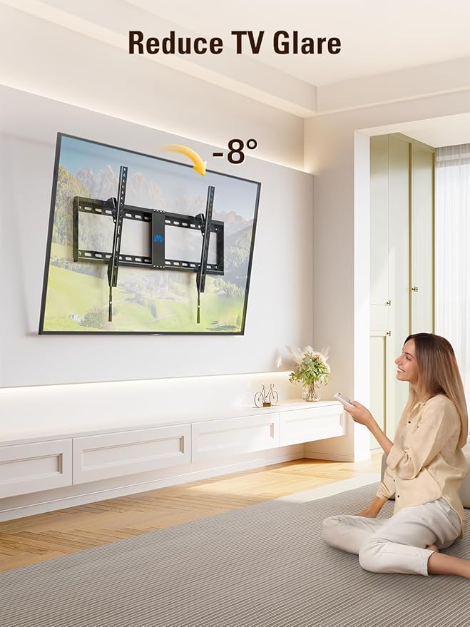 Mounting Dream Tilt TV Wall Mount for Most 42-84 inch TV, Universal Tilt TV Mount Wall Bracket with Low Profile Design, Max VESA 800x400mm and 132 LBS, Easy for Centering on 16", 18", 24", 32" Studs