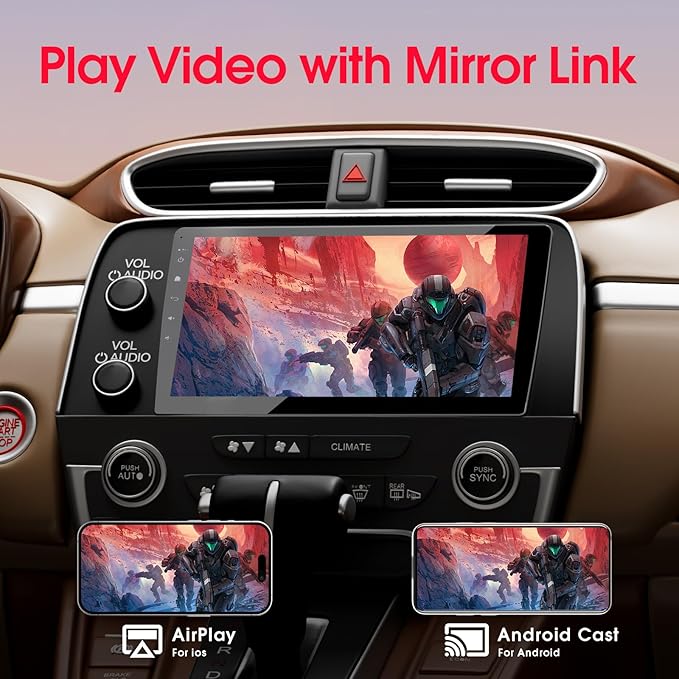 Haudio 10.1 Inch Car Stereo Double Din Radio Touchscreen with Backup Camera, Car Audio Support Wireless Apple CarPlay and Wireless Android Auto,Mirror Link,AUX,FM/AM|Double din car Radio