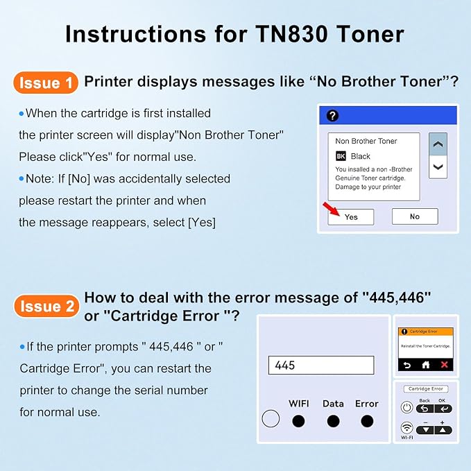 Compatible TN830XL Toner Cartridge Replacement for Brother TN830XL TN830 830XL Toner Work with Brother DCP-L2640DW HL-L2460DW HL-L2480DW HL-L2400D HL-L2405W MFC-L2820DW Printer 4 Pack TN830 High Yield
