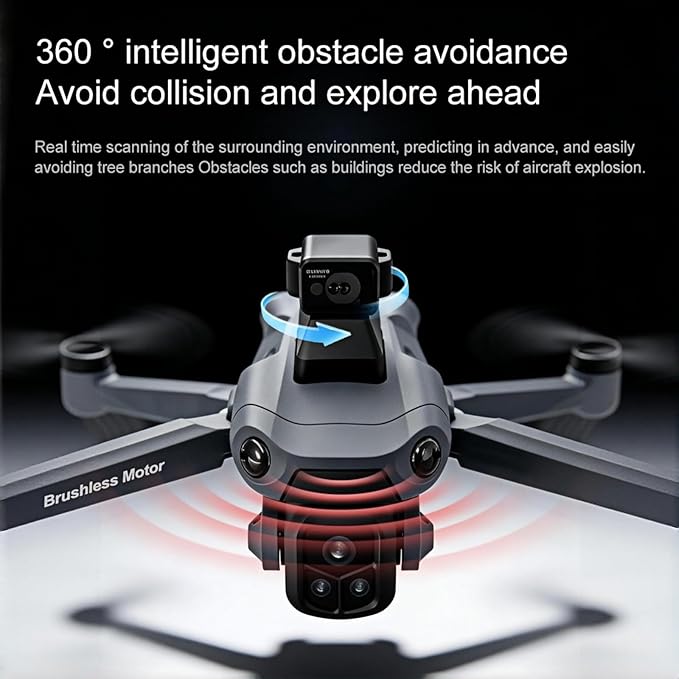 GPS Drone with 8K Camera for Adults, Obstacle Avoidance, 5G Large Screen Controller, Follow Me, 3 Batteries 75 Min Flight Time, 50x Zoom, Brushless Motor, Under 249g (Deep Space Grey)