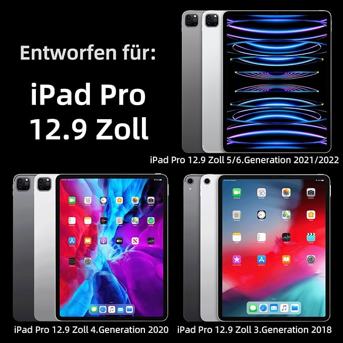 Pack of 3 Paper Film for iPad Pro 12.9 Inch (2022 M2/2021/2020/2018), Matte Paper Film Screen Protector for Writing Drawing Sketching