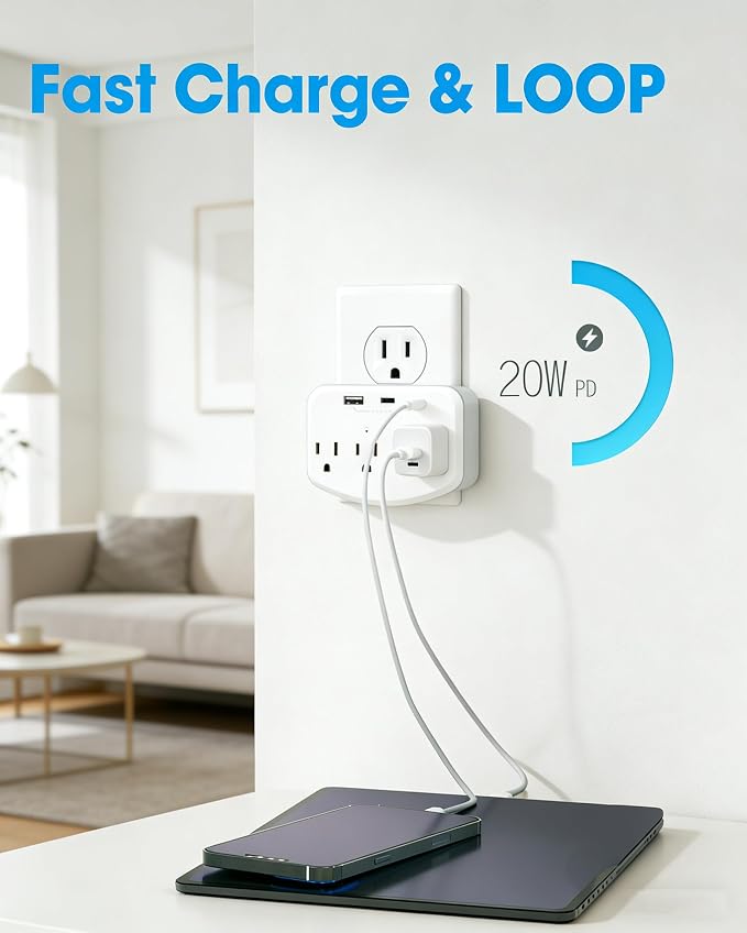 HD 1080P Wireless Dome Wall Outlet Camera, Mini Nanny Cam, WiFi Indoor Surveillance System with Motion Detector, Remote Monitoring for Baby, Pet, Home and Office Security