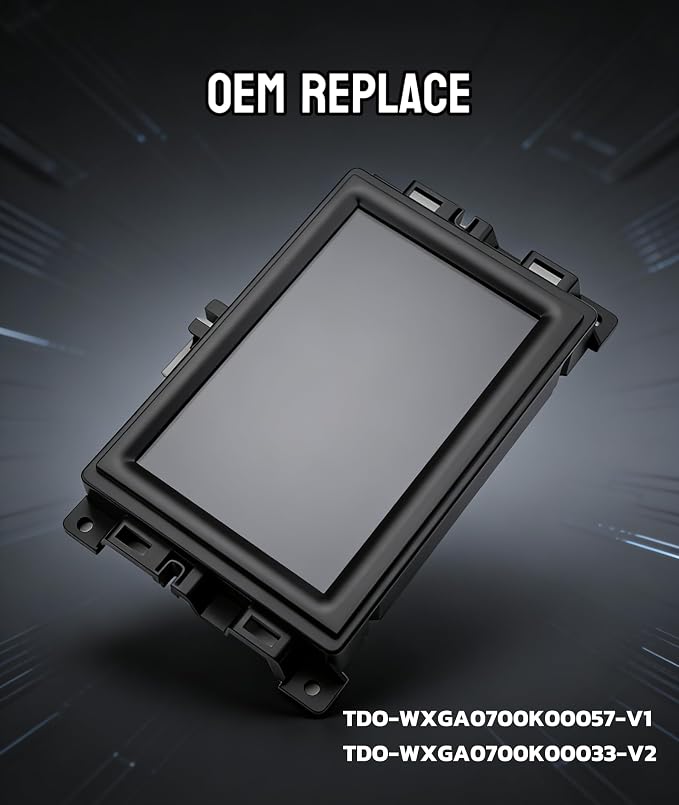 7" Uconnect Screen Replacement LCD Display for Jeep Compass Renegade 2017-2021 TDO-WXGA0700K00057-V1 TDO-WXGA0700K00033-V2 Radio Screen with Bracket