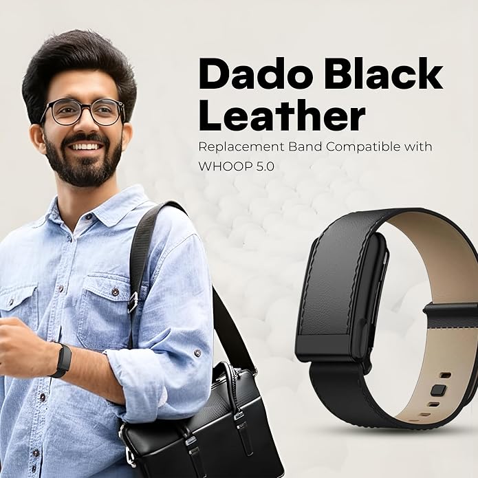 DADO Luxe Tapered Leather Replacement Band Compatible with WHOOP 5.0, One, Peak, and Life Fitness Tracker – Durable & Comfortable | Not for Whoop Gen 4