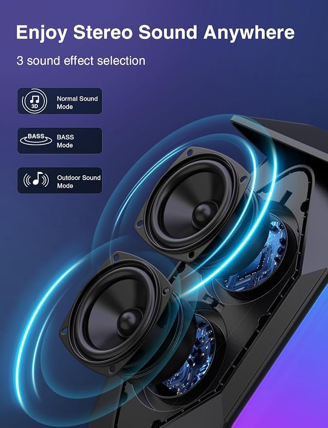 Onforu Outdoor Bluetooth Speakers Waterproof, 2 Pack 25W True Wireless Stereo Lantern Speaker with RGB LED Lights,Led Flame Speaker, Dual Pairing, 20H Playtime, Enhanced Bass for Patio Garden Decor