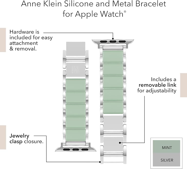 Anne Klein Silicone Adjustable Bracelet for Apple Watch