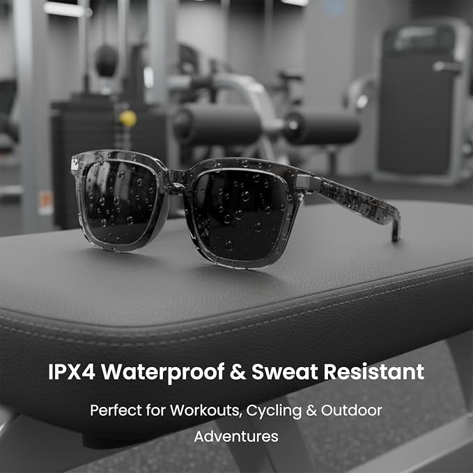 DPVR G2 Smart Glasses Bluetooth Sunglasses with Speakers – Touch Control Bluetooth Glasses for Men & Women, UV400, IPX4