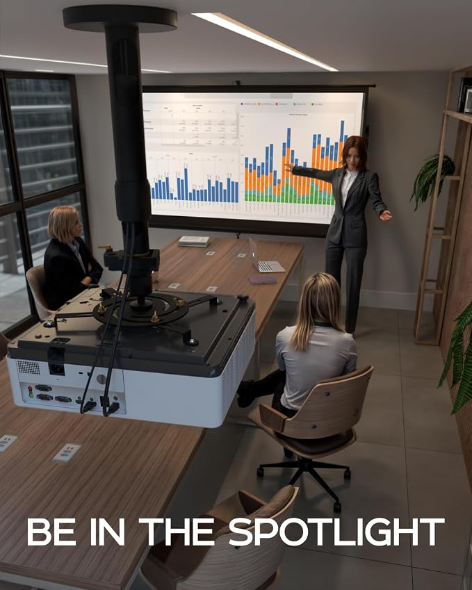 PropVue Universal Projector Mount - Adjustable Ceiling or Wall Mount for Office & Home Mini Projectors - Full Motion, Easy Installation, 360° Swivel, Extendable Length 13.8" to 21" (Pack of 2)