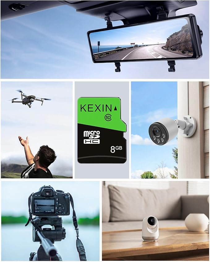 KEXIN 8GB Micro SD Cards Bulk with SD Adapter microSDHC Memory Card UHS-I C10 20Pack Micro SD Cards Multipack Full HD TF Card for Smartphone Tablet Dash Cam Drone 8G 20Pack