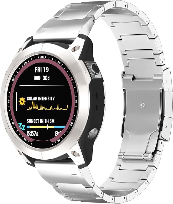 LDFAS Fenix 8/7/6 Pro/5 Plus Band, 22mm Titanium Metal Quick Release Easy Fit Watch Strap with Double Button Clasp Compatible for Garmin Fenix E 7 5 6/Forerunner 935/945/Epix Gen 2 Bands