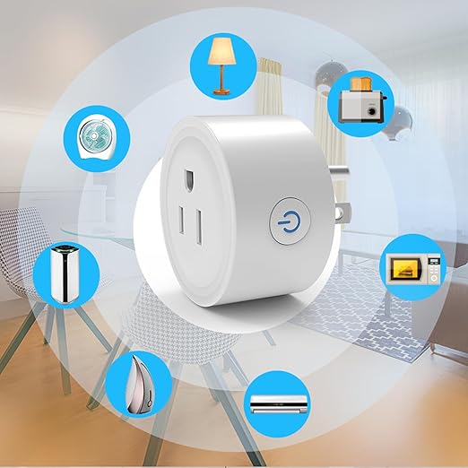 Mengshen Smart Plug Home WiFi Outlet with App Remote Control Compatible with Alexa & Google Home Smart Socket with Timer Function 16A 2.4GHz WiFi Only No Hub Required