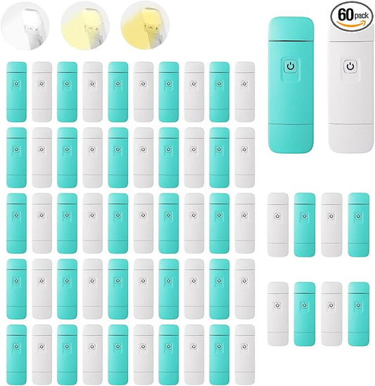 KunHe 60 Pack USB Rechargeable Book Lights Bulk for Reading at Night in Bed Reading Lights Bulk LED Reading Lights with Clip for Kids & Adults Bulk Christmas Gift for Man Woman Book Lovers
