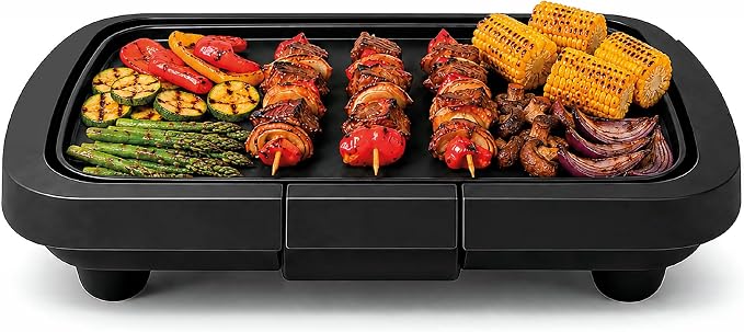 Lumme Electric Griddle with Removable Temperature Control, Immersible Flat Top Grill, Burger, Eggs, Pancake Griddle, Nonstick Easy Clean Cooking Surface, Slide Out Drip Tray, 10 x 16 Inch