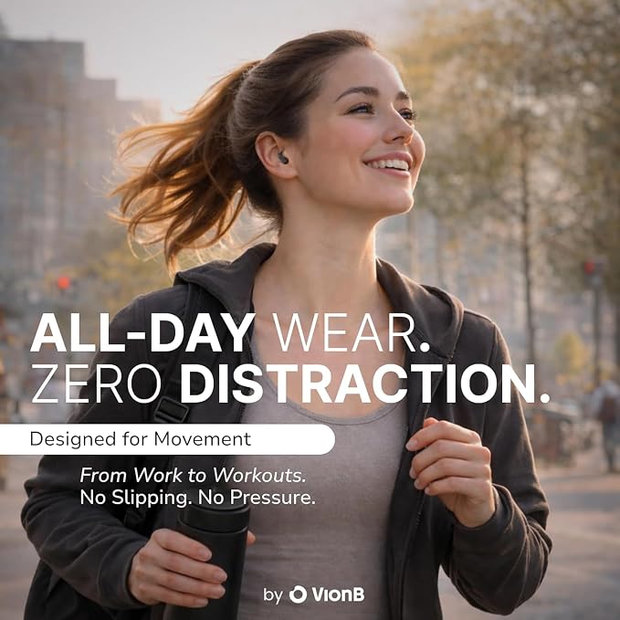 VionB Air Invisible Earbuds Wireless Bluetooth 5.4 for Small Ears, Mini Tiny Ear Buds, IPX5 Waterproof, Sound Isolating Fit, ENC Mic for Clear Calls, Discreet in-Ear Headphones (Rose Quartz)