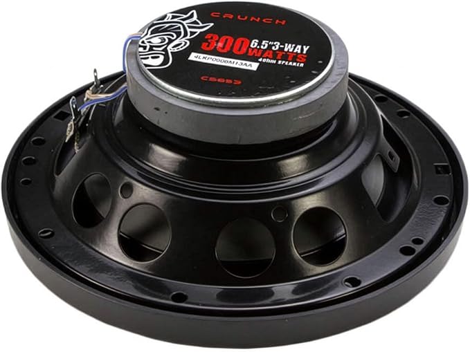Crunch 2 Pair 6.5 Inch Car Audio Speakers, 300 Watt MAX 3 Way Full Range Speaker Set with 1 Inch Tweeter & Spade Terminal Connectors, CS-653