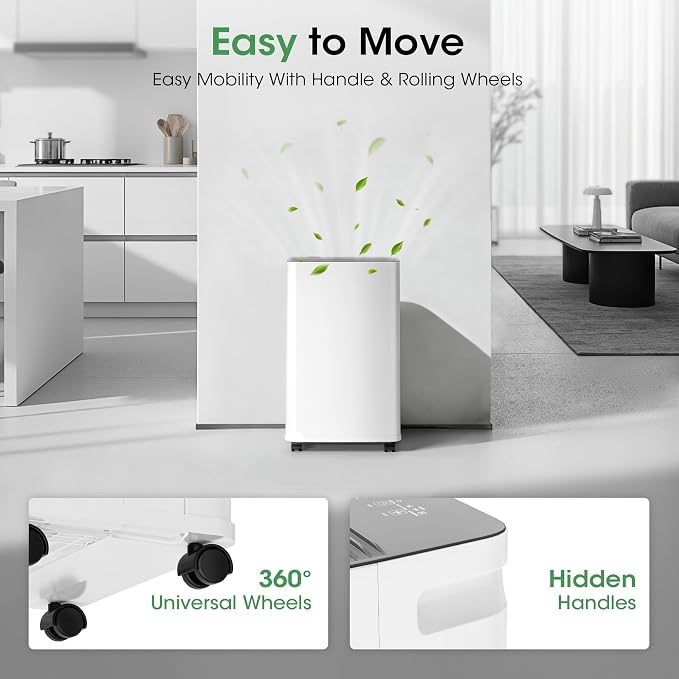 2500 sq.ft Dehumidifier for Basement, Smart APP WiFi Control,35 Pint Dehumidifiers for Home with Drain Hose, 24H Timer & Child Lock, Quiet & Eco, Ideal for Large Rooms, Bathroom, Bedroom, New Upgraded