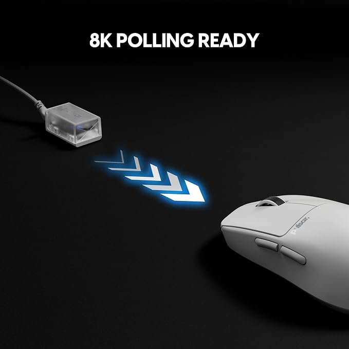 Pulsar Gaming Gears X2 Crazylight Wireless Gaming Mouse, Ultra Lightweight 1.38 oz (39g), Optical Switch, 32000 DPI, 750 IPS, XS-1 Sensor, 8k Compatible (Medium, Uyuni White)
