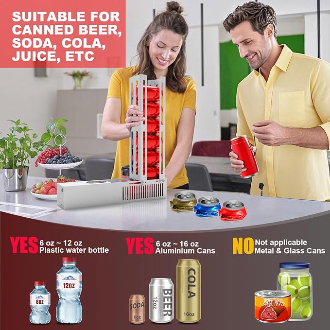 SIXRARI Electric Can Crusher for Recycling, Heavy Duty Metal Can Smasher with Automatic Eject, One-Click Operation, Holds 8 Cans at a Time, Fits 6/12/16oz Aluminum Cans/Plastic Soda Bottles (Silver)