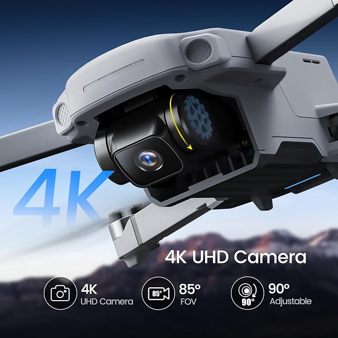Holy Stone HS360D GPS Drones With 4K Camera For Adults, 249g RC Quadcopter with 80-Min Flight Time, 20000ft Range FPV Transmission Beginner Drone, Auto Return, 2 Batteries, Upgraded HS360S
