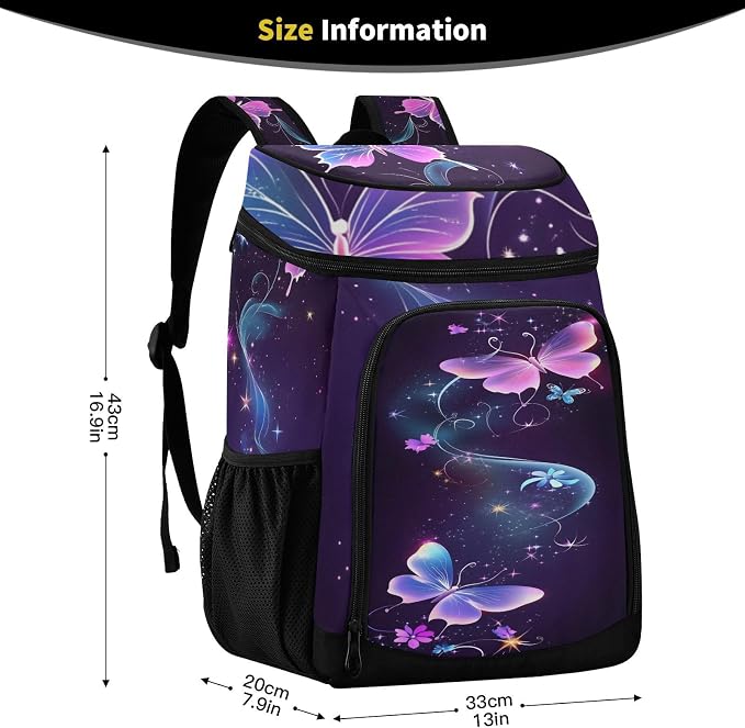 Tropical Pineapples Fruits Cooler Backpack Insulated Leak Proof Beach Cooler Bag Soft Lunch Picnic Hiking Camping Backpack Cooler