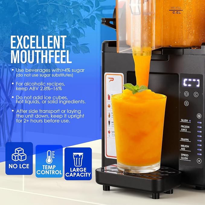 Slushie Machine for Home,No Ice Needed Frozen Drink Maker with 5 Presets Modes,Perfect for Slush,Frozen Juice,Frappe,Milk Shake,Spiked Slush,Adjustable Temperature