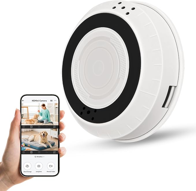 1080P HD Indoor Security Camera, Dual Lens 2×120° Wide Angle, 5GHz WiFi Camera, 8-Hour Battery, Motion Detection, Ceiling Wall Mount Design