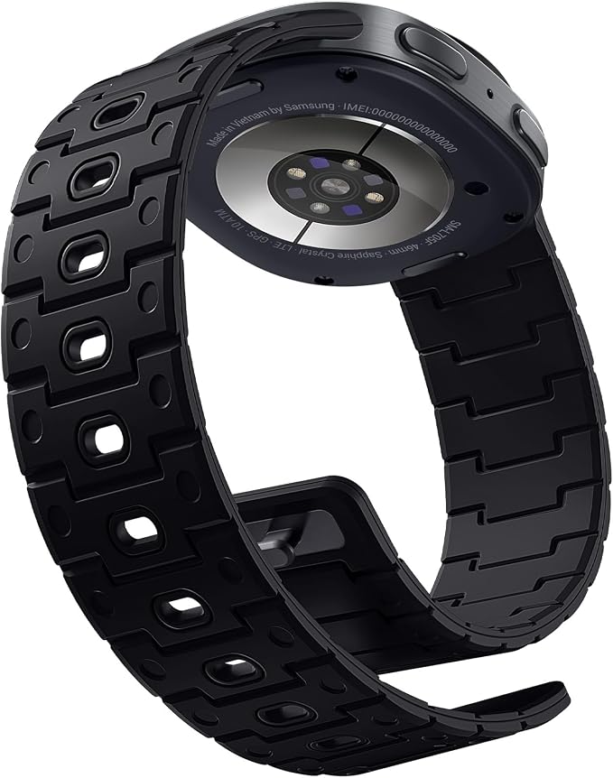Bandletic Silicone Magnetic Band Compatible with Samsung Galaxy Watch 8 40mm 44mm / 8 Classic 46mm 2025, No Gap Soft Sport Wristbands Breathable Replacement Strap for Men Women, Black/Orange