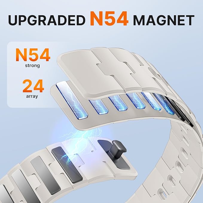 Bandletic Magnetic Silicone Bands Compatible with Google Pixel Watch 4/3/2/1 41mm for Women and Men, Rugged Soft Sport Strap Replacement Wristband