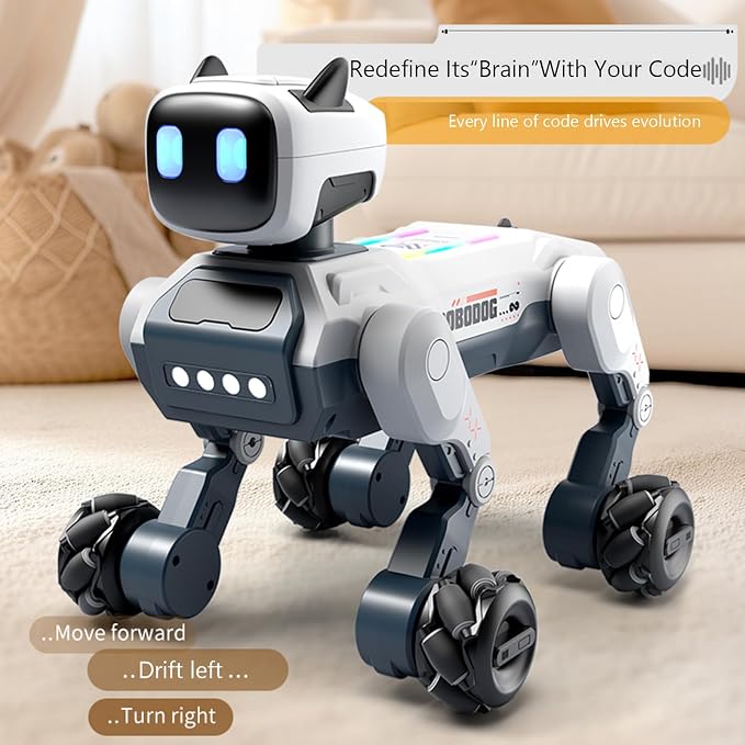 Smart Robot Dog for Kids 6+ – App & Voice Control Programmable STEM Robot Pet with Touch Interaction, Remote Control Puppy Toy for Indoor Play & Birthday Gifts