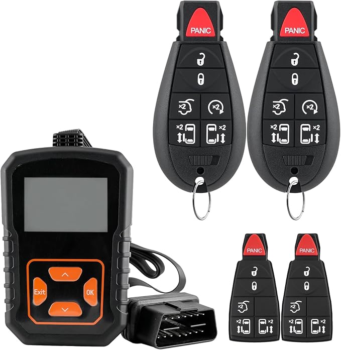 2PCS Car Key Fob Replacement for Dodge Grand Caravan 2008 2009 2010 2011 2012 2013 2014 2015 2016 Chrysler Town Country Simple DIYRemote Key Kit At Home IYZ-C01C