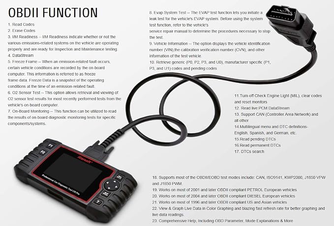 iCarsoft CR Pro Diagnostic Scan Tool,Professional Multi-Brand Multi-System Car Diagnostic Tools