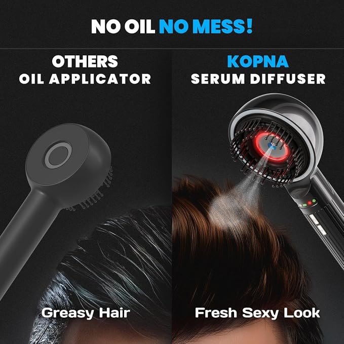2-in-1 Electric Scalp Massager with Nano Mist Serum Applicator, Waterproof Rechargeable Head & Scalp Massage Brush with Moving Massage Teeth for Relaxing Scalp Care and Hair Care Routine