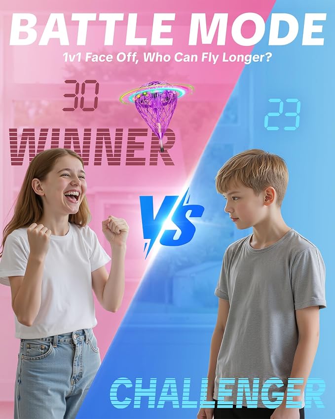 Flystars Flying Bouncing Toys, Next-Gen Pro 2026 Cosmic Globe Flying Orb Ball Motion-Control Hover Spinner with 3D Flips, Cool Birthday Toy for Kids 6+ Boys Girls Teens (Purple-L)