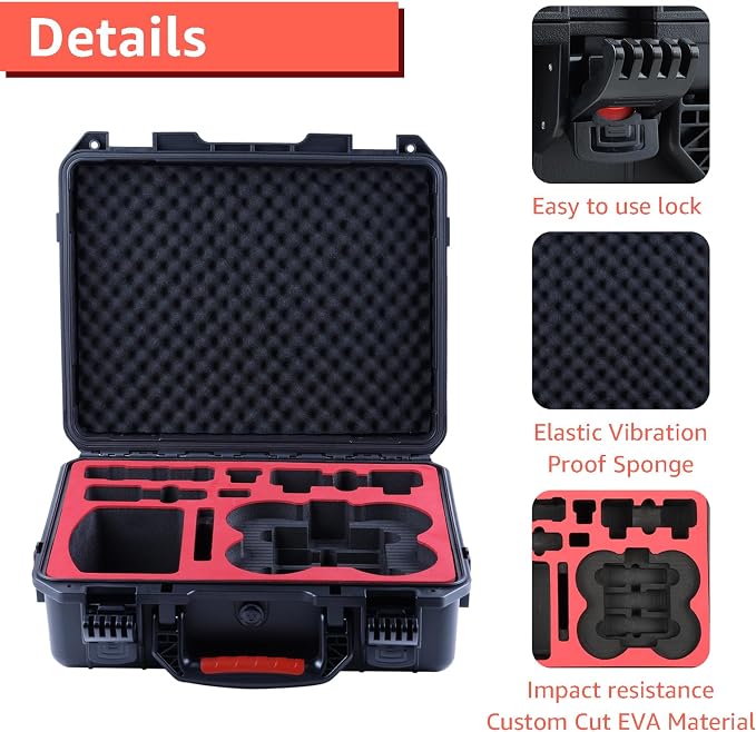 Waterproof Hard Case for DJI Avata 2 Fly More Combo | Fits DJI Goggles 3 (Not for Goggles N3)/ RC Motion 3 / FPV Remote Controller 3 and Accessories | Up to 8 Batteries | Shockproof, Dustproof