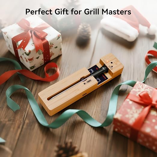 Newise Bluetooth Wireless Meat Thermometer with Smart APP, Long Range & Fast Charge, Digital Food Thermometer for Grill, Oven, Smoker, Perfect Father Day Gifts