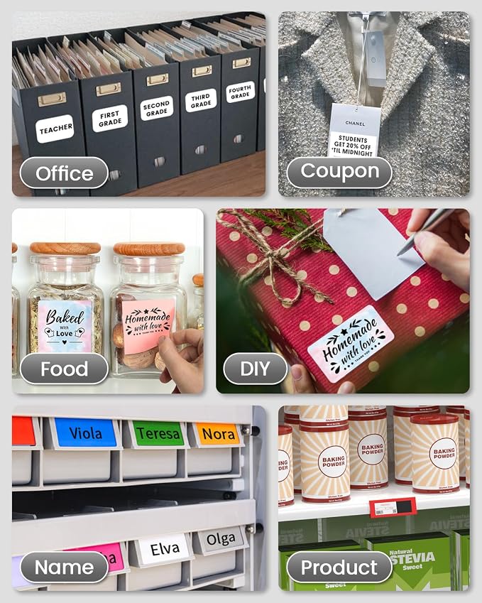 Phomemo Label Maker,M220 Label Printer,3 Inch Bluetooth Thermal Label Maker Machine with 7900+ Icons,1900+ Templates,550+ Fonts,for Kids School Items,Small Business,Large Sticker